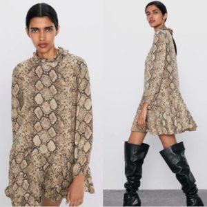 Zara Snakeskin Print Dress Small